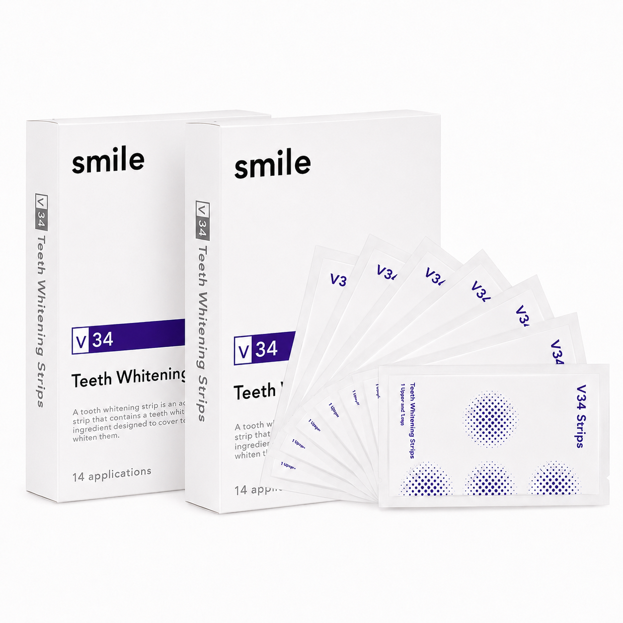 MySmilo V34 Whitening Strips – mit der Doppel-Weiß Formel