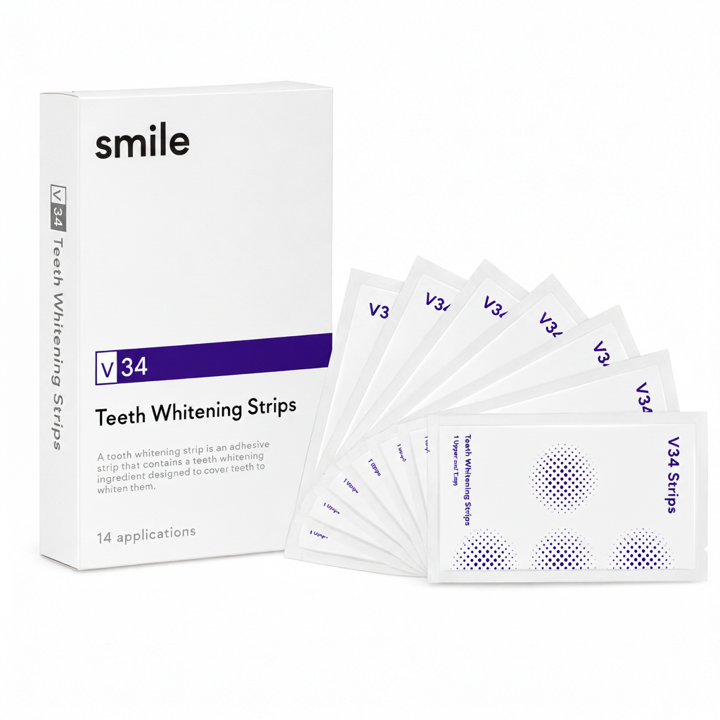 MySmilo V34 Whitening Strips – mit der Doppel-Weiß Formel